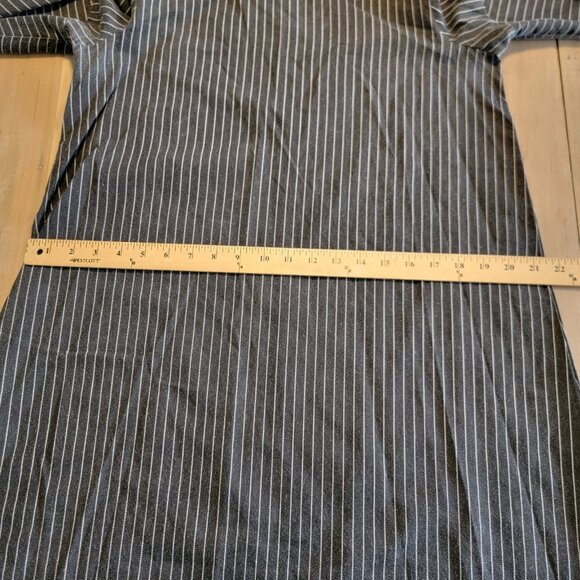 Belcorpo Dress Women’s Dark Gray White Striped Minimalist Boho Modest Sz S / M - Picture 6 of 11